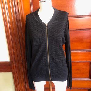 CAbi 201 Bomber Sweater Jacket Black